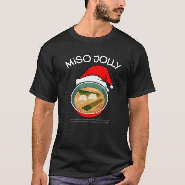 T-shirt Drôle Moche Noël Foodie Miso Jolly Japane (Devant)