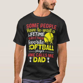 T-shirt Drôle Mon Joueur De Soft Préféré M'appelle Papa _1