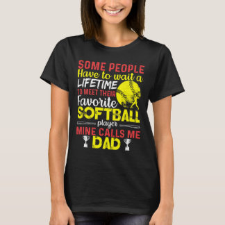 T-shirt Drôle Mon Joueur Softll Préféré M'appelle Papa _1
