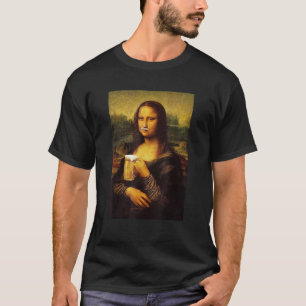 T-shirt Drôle Mona Lisa Boire Beer Shirt Drôle Boire Be