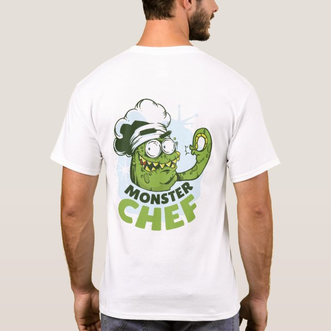 T-shirt Drôle Monster Chef Kraken Octpous Monster Custom (Dos)