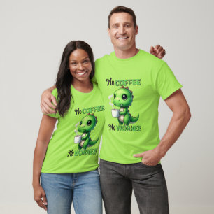 T-shirt Drôle mot café art unisex dinosaur