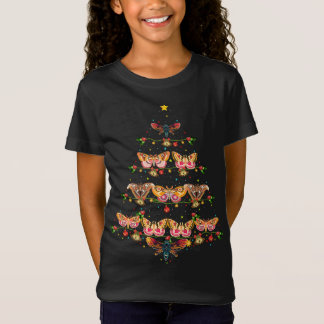 T-Shirt Drôle Moth Bird Xmas Tree Cadeau Santa Hat Moth Ch