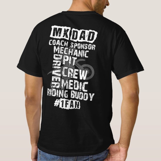 T-shirt Drôle Motocross MX Papa #1 Fan Dirt Vélo Coach (Dos)