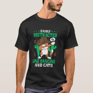 T-shirt Drôle Musique De Pays Distrait Par Danse De Ligne