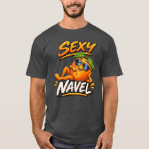 T-shirt drôle navel sexy orange