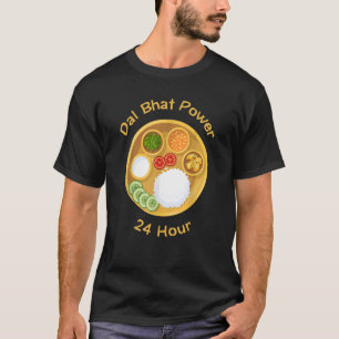 T-shirt Drôle Népalais Dit Dal Bhat Power 24 Heures