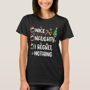 T-shirt Drôle Nice Naughty Je Regrette Rien Noël Paja