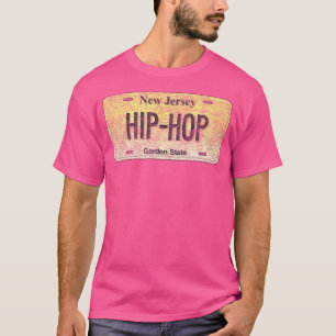 T-shirt Drôle Nj State Vanity Plaque de licence Hip-Hop