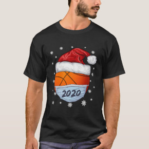 T-shirt Drôle Noël 2020 Basketball Père Noël Porter