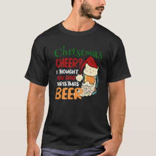 T-shirt Drôle Noël Cheer Beer Mug dans le Casquette du Pèr