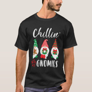 T-shirt Drôle Noël Chillin Avec Mes Gnomies Mignonnes Homm