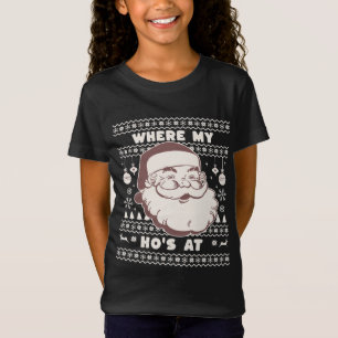 T-Shirt Drôle Noël mignon Père Noël Ho Ho Design Ug