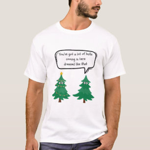 T-shirt Drôle Noël Parler Arbres de Noël