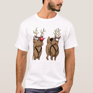 T-shirt Drôle Noël Reindeer Cartoon