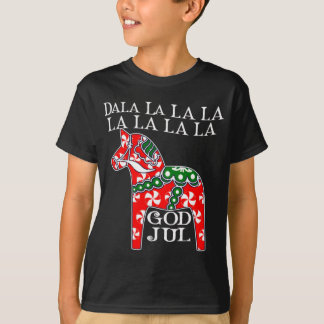 T-shirt Drôle Noël suédois Dieu Jul Dala Horse Dalahos