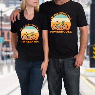 T-shirt Drôle Nom Personnalisé Couple Biking