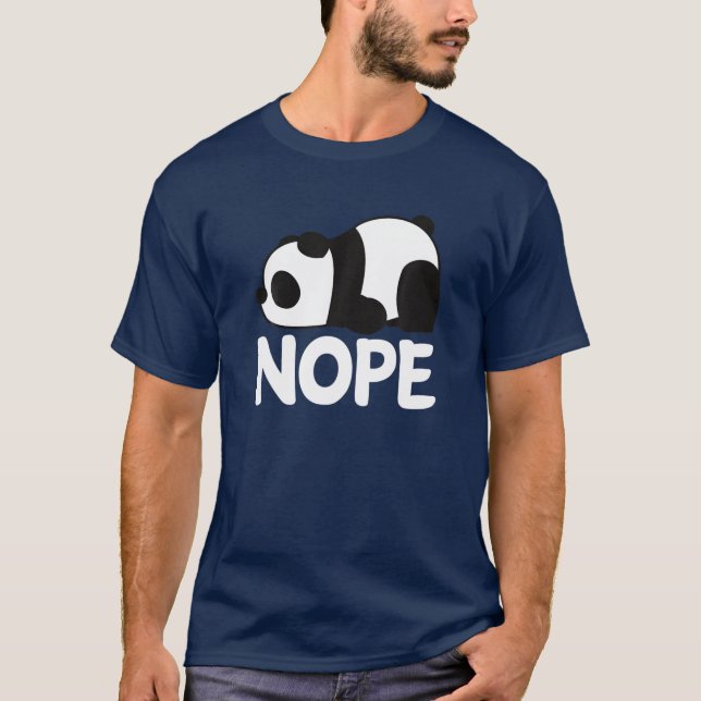 T-shirt Drôle Non Aujourd'Hui Lazy Migny Géant Panda Porte (Devant)