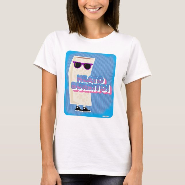 T-shirt Drôle Nourriture Slogan Tasty Neato Burrito (Devant)