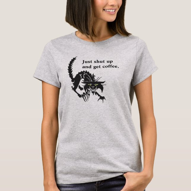 T-shirt Drôle Obtenir Cat Café (Devant)