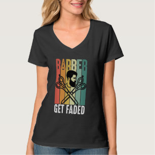 T-shirt Drôle Obtenir Faded Barber Retro Pour Hommes Papa