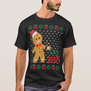 T-shirt Drôle Oh Snap Gingerbread Homme Brossé Bras Vilain