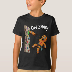 T-shirt Drôle Oh Snap Gingerbread Man Climber Mem Christ