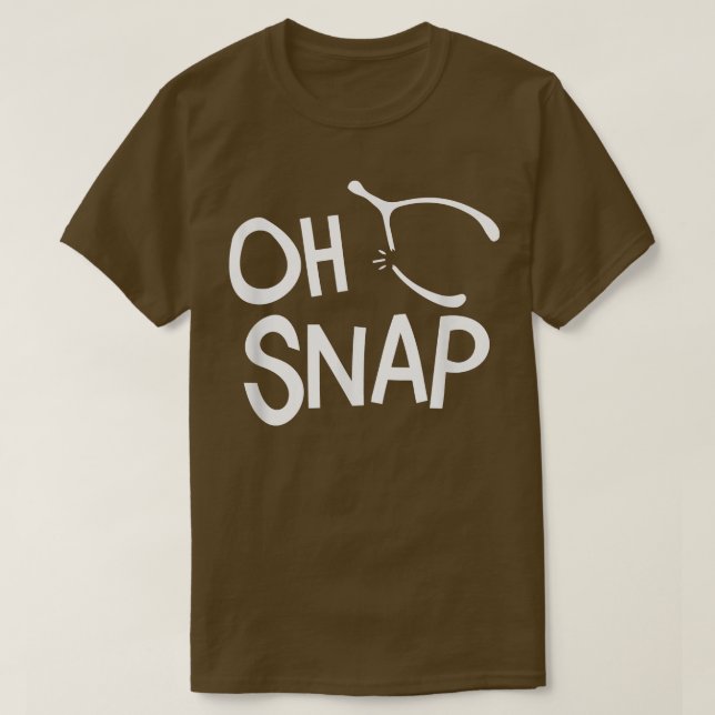 T-shirt Drôle Oh Snap Thanksgiving Turkey mignon Wishbone  (Design devant)