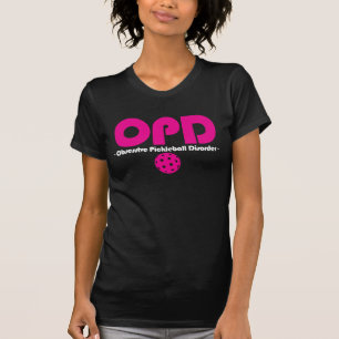 T-shirt Drôle OPD Obsessionnel Pickleball Trouble noir