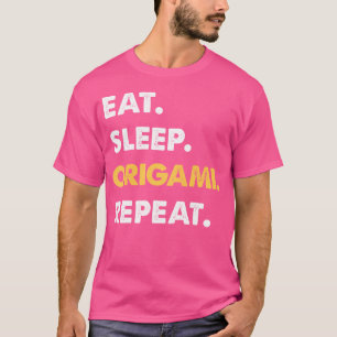 T-shirt Drôle Origami Vêtements Manger Sleep Origami Répét
