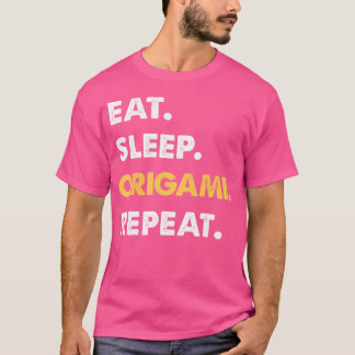 T-shirt Drôle Origami Vêtements Manger Sleep Origami Répét