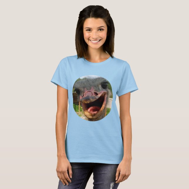 T-shirt Drôle Ostrich Bird Photo What's Up Femmes (Devant entier)
