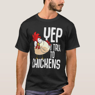 T-shirt Drôle Ouais Je Parle Aux Poules Cadeau Cool Animal