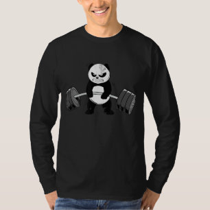 T-shirt Drôle Panda Entraînement Kitten Gym Deadlift Puiss
