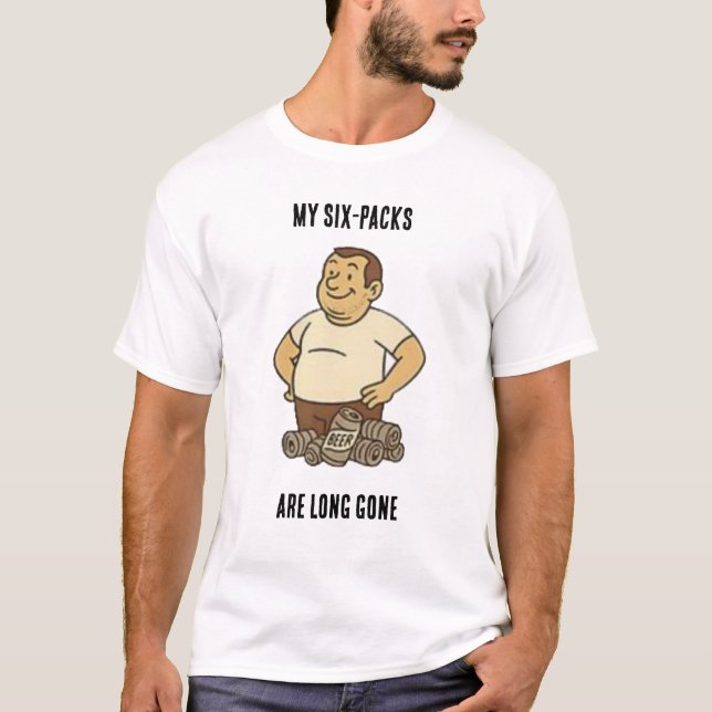 T-shirt Drôle Papa Bod design - "Mes Six Packs Sont Longue (Devant)