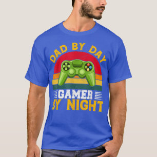 T-shirt Drôle Papa By Day Gamer By Night Gamer Jeux Vidéo