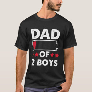 T-shirt Drôle Papa De 2 Garçons Fête des pères Idée Cadeau