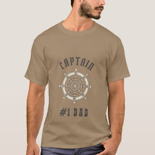 T-shirt Drôle papa moderne père père capitaine Black Khaki