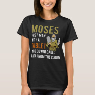 T-shirt Drôle Pâque Juive Moïse Tablet Données Cloud Comp
