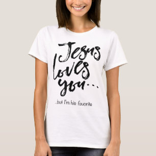 T-shirt Drôle Pâques Jésus vous aime mais je suis son préf