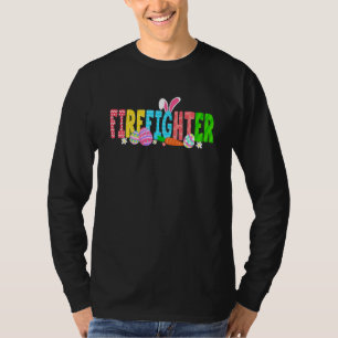 T-shirt Drôle Pâques Jour mignon Pompier Lapin Lapin Cos