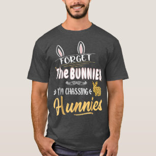 T-shirt Drôle Pâques, Oubliez les lapins que je chasse Hun