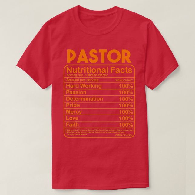 T-shirt Drôle Pasteur Appréciation Cadeau Pour Hommes Femm (Design devant)