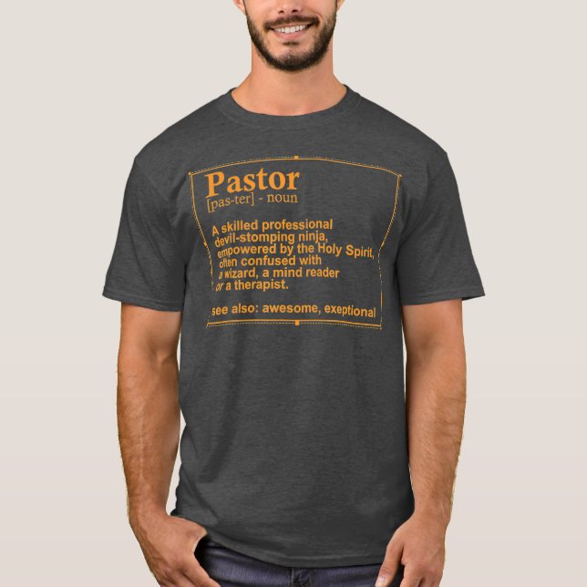 T-shirt Drôle Pasteur Définition Cadeau Chrétien Prêcheurs (Devant)