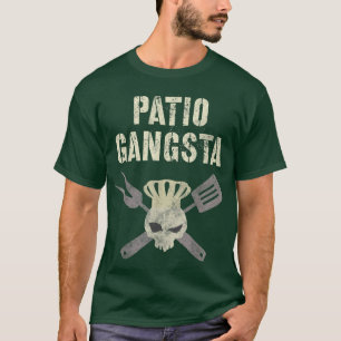T-shirt Drôle PATIO GANGSTA Chef Grilling Accueil BBQ Gril
