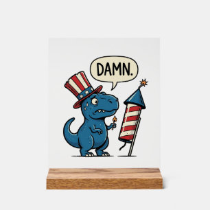 T-shirt drôle patriotique T-Rex feu d'artifice Des