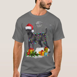 T-shirt Drôle Patterdale Terrier Dog lumières de Noël Sant