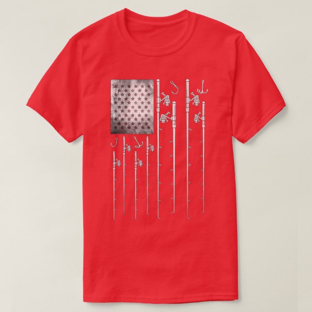 T-shirt Drôle Pêcheur Américain Drapeau Patriotique 4t (Design devant)