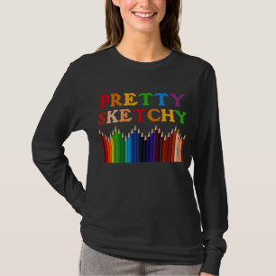 T-shirt Drôle Peintre de crayon Artiste Peinture Art Ense