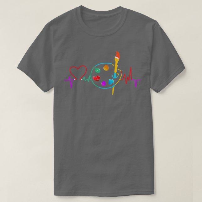 T-shirt Drôle Peinture Palette Pinceau Artiste Peintre Cad (Design devant)